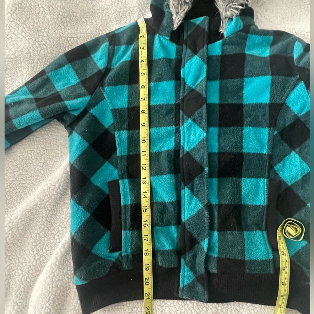 Faded Glory Teal Winter Coat Fur Lined Hood sz XL - Picture 6 of 6